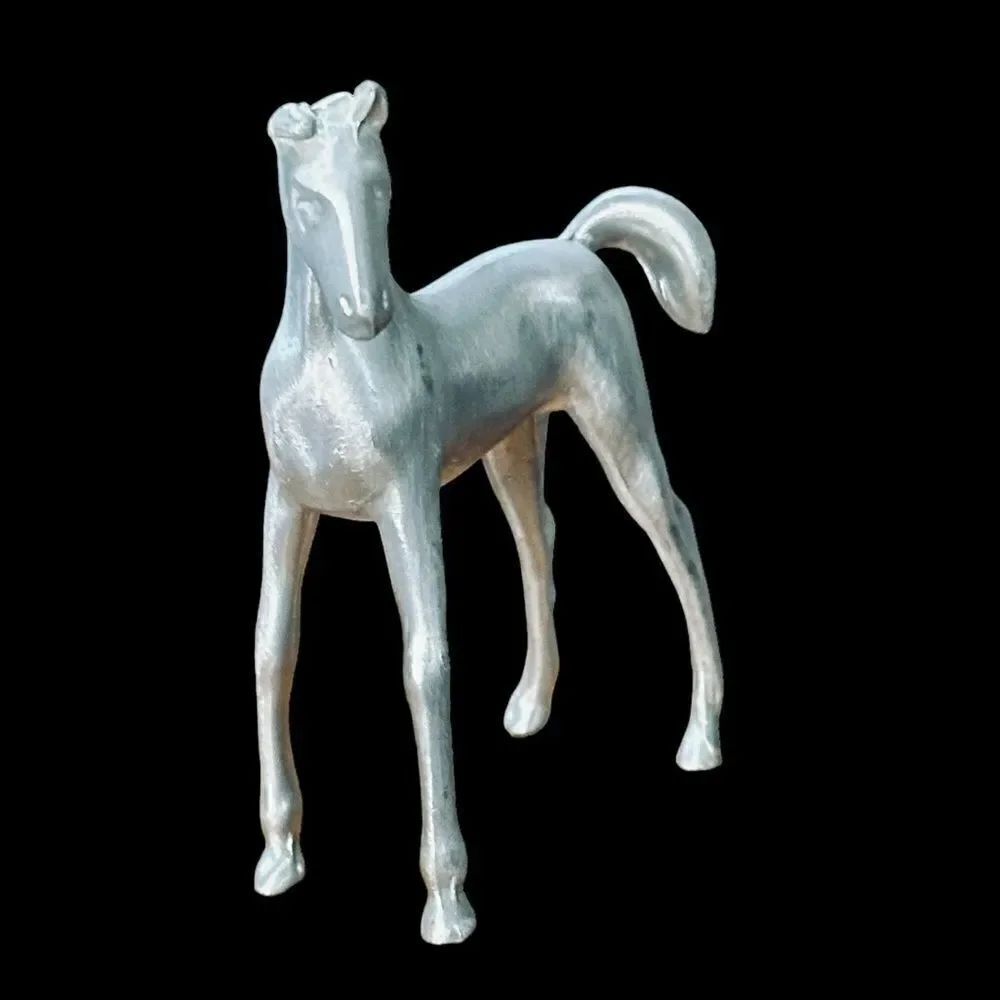 Vintage Miniature Pewter Foal Horse Equestrian Figurine Collectible  3 1/4” - Picture 6 of 13